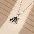 wholesale 925 Sterling Silver Foxes in Heart Pendant Necklace for Women Girls Mothers Sisters Besties Friendship Gifts Jewelry-0-2