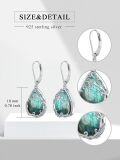 wholesale Celtic Filigree Earrings 925 Sterling Silver Teardrop Gemstone Dangle Earrings Fine Jewelry Birthday Christmas Gifts For Women -0-5