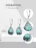 TOUPOP Sterling Silver Gemstone Celtic Filigree Teardrop Dangle Earrings-0-5
