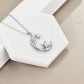 wholesale 925 Sterling Silver French Bulldog Moon Star Pendant Necklace for Girls-0-3