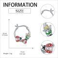 wholesale 925 Sterling Silver Red Ladybug Flower Huggies Earings  for Her-0-4