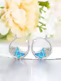 TOUPOP Sterling Silver Butterfly Earrings S925-0-4