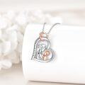 wholesale 925 Sterling Silver Heart Infinity Mother Daughter Pendant Necklace for Women Girls Gifts-0-5