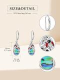 TOUPOP Sterling Silver Abalone Shell Teardrop Leverback Dangle Earrings-0-4