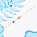 wholesale 14K Gold Hamsa Hand & Evil Eye Charm Bracelet for Women - Good Luck and Protection Jewelry (Size: S/M/L)-0-2