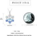 wholesale 925 Sterling Silver Blue Crystal Snowflake Pendant Necklace for Women-0-5