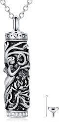 wholesale TOUPOP Tree Of Life Urn Necklaces For Ashes, Cylinder Bar Urn Necklace Sterling Silver Family Tree Keepsake Necklace For Ashes Memorial Cremation Jewelry For Ashes Gifts For Women Mom Sister -0-0