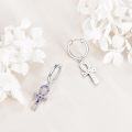 wholesale 925 Sterling Silver Multicolor Crystal Egyptian Ankh Cross Drop Earrings  for Women-0-4