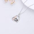 wholesale 925 Sterling Silver Heart-Shaped Cow and Girl Pendant Necklace - Mother's Day Gifts for Mom-0-3