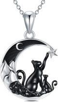 wholesale Sterling Silver Gothic Jewelry Bat Cat Wolf Dragon Owl Fox Spider Sun Pendant-0-4