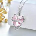 wholesale  Sterling Silver Heart Crystal Snake Necklace Birthstone Jewelry Gift for Women Wife Mom -0-2