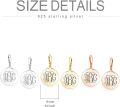 wholesale Rose Gold 925 Sterling Silver Engraved Circle Monogram Leverback Earrings Custom  Ideas for Her-0-3