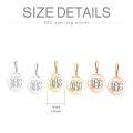 wholesale 925 Sterling Silver Gold Plated Monogram Round Disc Drop Earrings-0-3