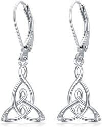 wholesale 925 Sterling Silver Celtic Knot Drop Earrings with Leverback Hooks for Women-Mother Celtic-2