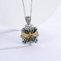 wholesale 925 Sterling Silver Abalone Shell Honeybee Butterfly Pendant Necklace for Women-0-4