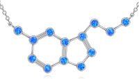 wholesale 925 Sterling Silver Blue Opal Molecule Structure Necklaces - Science  for Women-Blue