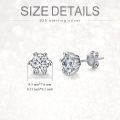 wholesale 925 Sterling Silver & Moissanite Stud Earrings - Round Cut 0.2-1 Carat Cubic Zirconia Alternative Jewelry for Women Girls Gift Boxed-0-8