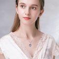 wholesale 925 Sterling Silver Blue Crystal Heart Elephant Urn Pendant Necklace for Ashes Keepsake s for Women-0-1
