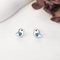 wholesale 925 Sterling Silver Abalone Shell Bird Stud Earrings for Women and Girls-0-2