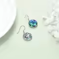 wholesale 925 Sterling Silver Abalone Shell Owl Tree Of Life Drop Earrings-0-3