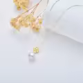 wholesale 14K Gold Flower Diamond & White Freshwater Pearl Pendant Necklaces Wholesale for Women-0-3