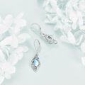 wholesale 925 Sterling Silver Rainbow Moonstone Celtic Knot Drop Earrings for Women-0-4
