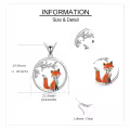 wholesale 925 Sterling Silver Fox Pendant Necklace Wholesale Animal Charm Gift for Her-0-3