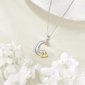 wholesale 925 Sterling Silver Cat on Cloud Crescent Moon Star Pendant Necklace for Women-0-4