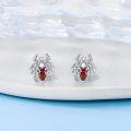 wholesale 925 Sterling Silver Red CZ Spider Stud Earrings - Gothic  for Women-0-2