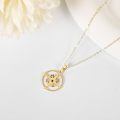 wholesale 14k Gold Nautical Compass Pendant Necklace With Black Zircon Stone For Women-0-2