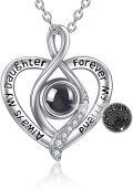 wholesale 925 Sterling Silver Black Onyx I Love You Projection Heart Pendant Necklace-0-0