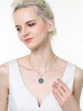 wholesale 925 Sterling Silver Round Celtic Knot Abalone Shell Star Pendant Necklace for Women-0-7