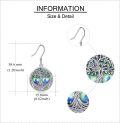 wholesale 925 Sterling Silver Celtic Tree Of Life Abalone Shell Drop Earrings-0-4