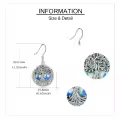 wholesale 925 Sterling Silver Celtic Tree Of Life Abalone Shell Drop Earrings-0-4