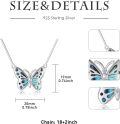 wholesale 925 Sterling Silver Blue Abalone Shell Butterfly Pendant Necklace for Women-0-4