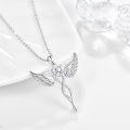 wholesale 925 Sterling Silver Angel Birthstone Necklace with 12 Crystal Gemstones for Women-0-1