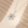 TOUPOP Sterling Silver Snowflake Pendant Necklace Winter Frozen Jewelry Gift-0-3