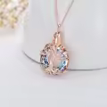 TOUPOP Sterling Silver Crystal Tree Of Life Urn Necklace For Ashes Memorial Keepsake-0-1