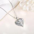 wholesale 925 Sterling Silver Angel Wing Heart Pendant Necklace - Guardian Angel Memorial Sympathy  for Women and Girls-0-3