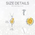 wholesale Gold-Plated 925 Sterling Silver Natural Diamond Sunflower Pendant Necklace-0-4