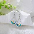 wholesale 925 Sterling Silver Teardrop Moon & Clouds Enamel Dangle Earrings for Women-0-3