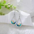 wholesale 925 Sterling Silver Teardrop Moon & Clouds Enamel Dangle Earrings for Women-0-3