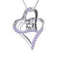 TOUPOP Sterling Silver Zirconia Heart Pendant Necklace-0-0