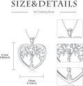 wholesale 925 Sterling Silver Heart-Shaped Tree of Life Pendant with Cubic Zirconia Necklaces for Women Gifts-0-4