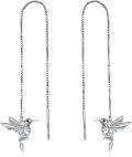 wholesale 925 Sterling Silver Origami Tassel Drop Dangle Earrings Hummingbird Threader Jewelry Gift-0-0