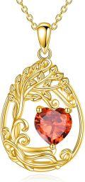 wholesale Sterling Silver Yellow Gold Plated Gemstone Tree of Life Pendant Necklace-0-47