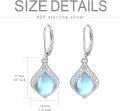 wholesale 925 Sterling Silver Teardrop White Opal Dangle Earrings for Women-0-35