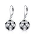 wholesale 925 Sterling Silver Soccer Ball Earrings 13mm - Yellow Gold Plated, Rose Gold Plated, White Gold Plated - Perfect Gift for Football Fans-0-0