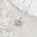wholesale 925 Sterling Silver Triple Moon Goddess Pendant Necklace with Moonstone for Women-0-2