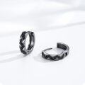 wholesale Black  Geometric Hoop Earrings for Men - Father's Day Gifts-0-1